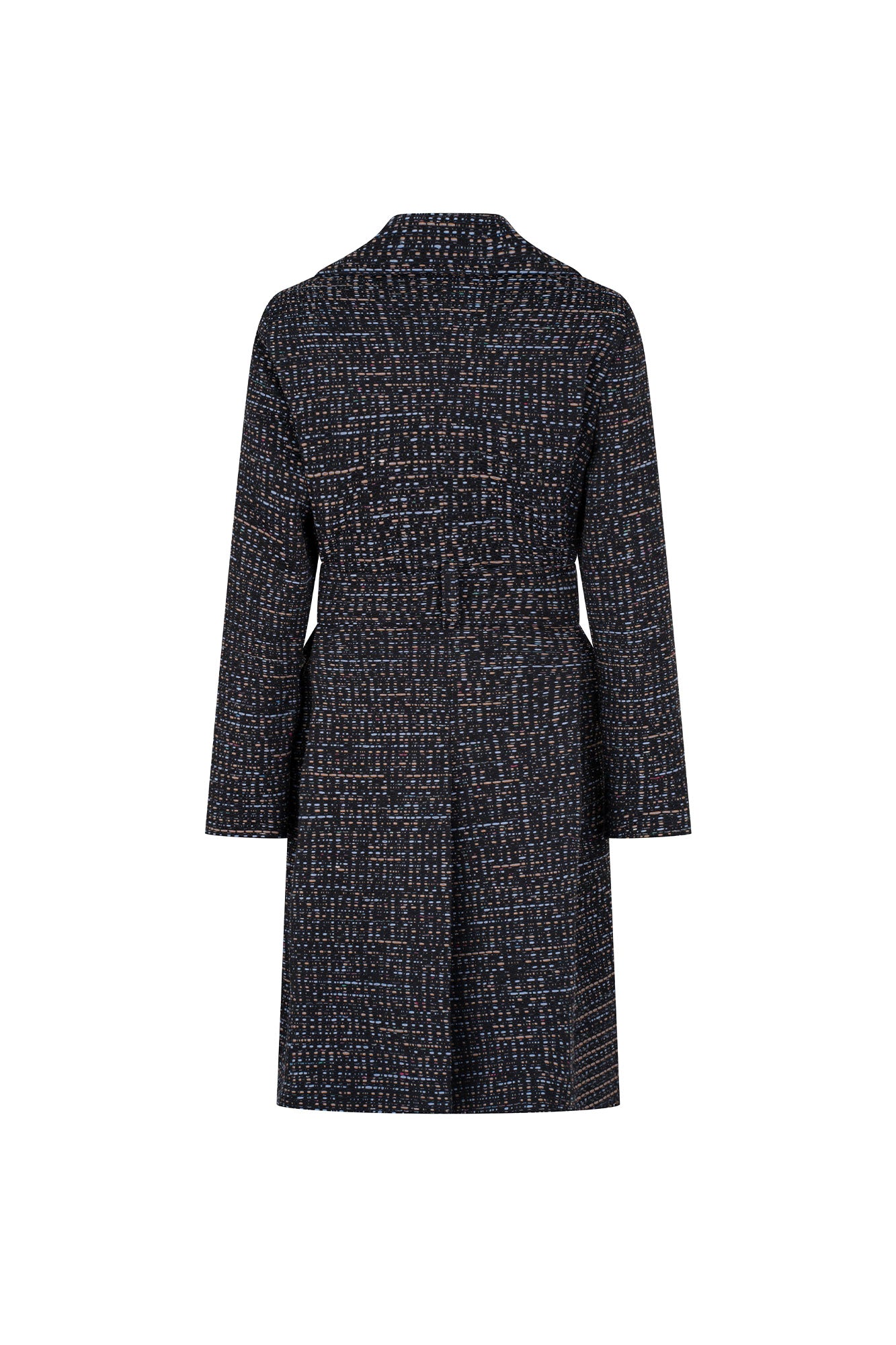 Double-Breasted Tweed Coat – Blue