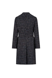 Double-Breasted Tweed Coat – Blue