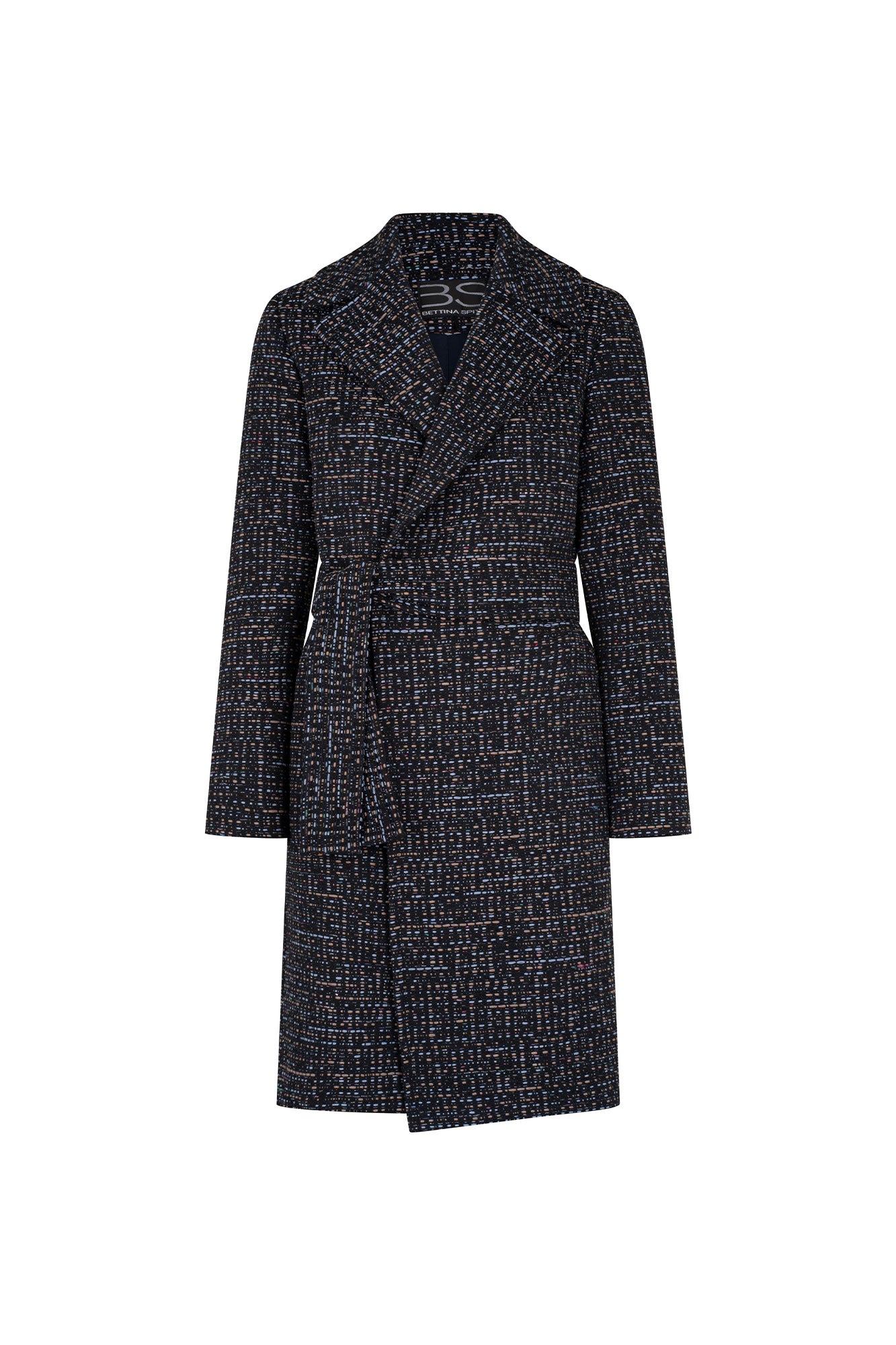 Double-Breasted Tweed Coat – Blue