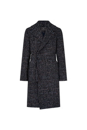 Double-Breasted Tweed Coat – Blue