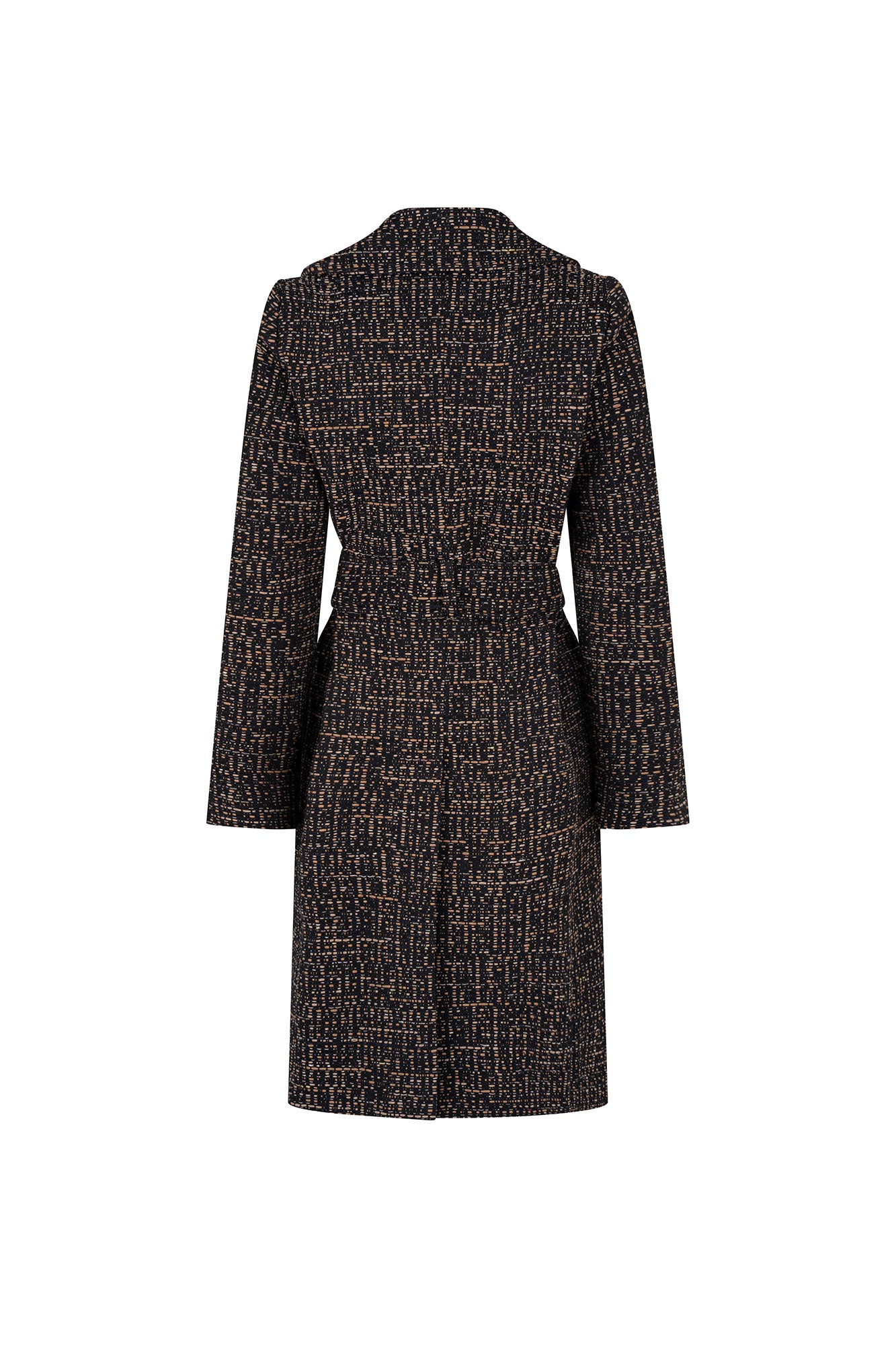 Double-Breasted Tweed Coat – Mocca