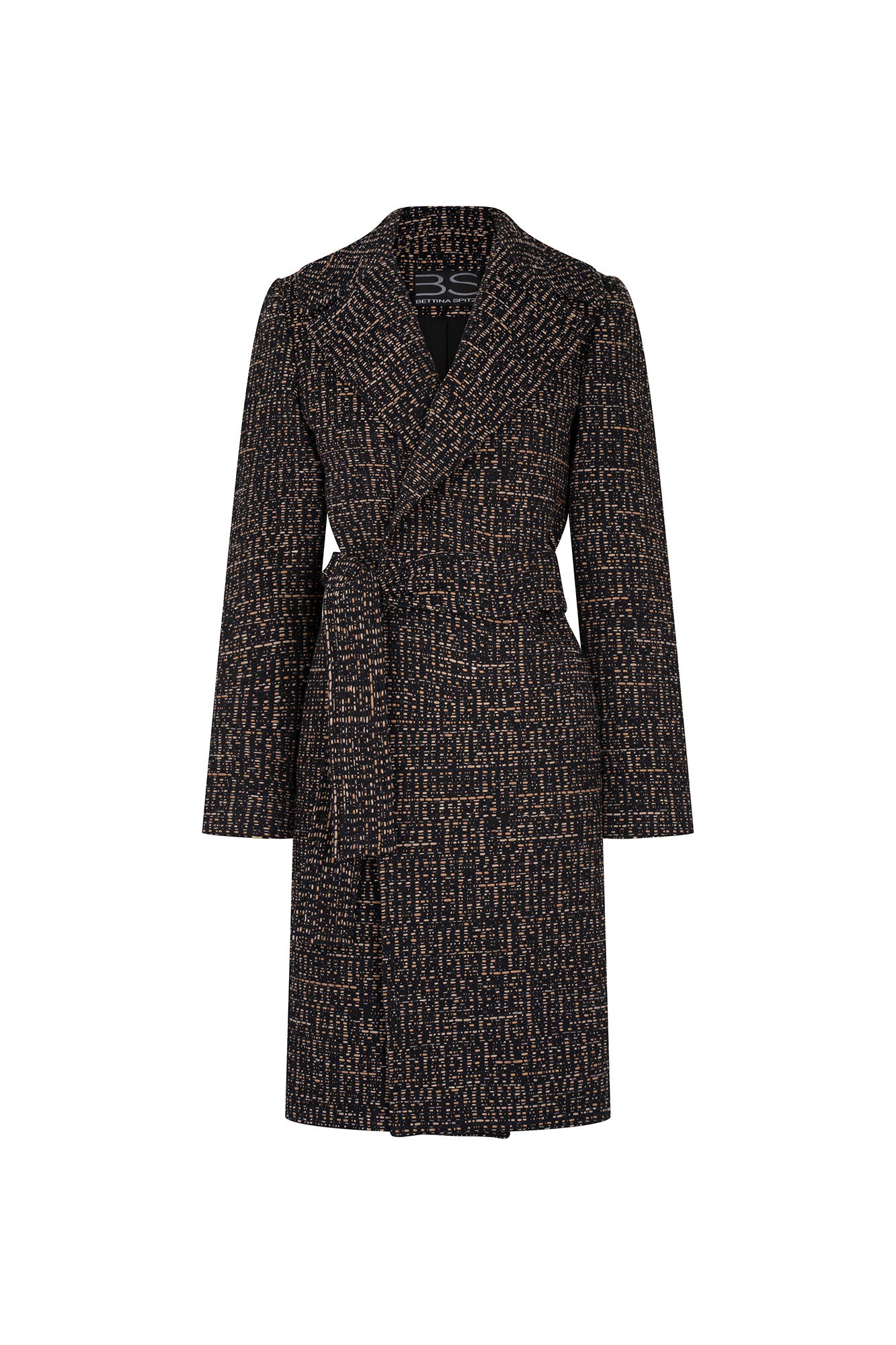 Double-Breasted Tweed Coat – Mocca