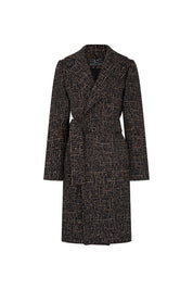 Double-Breasted Tweed Coat – Mocca
