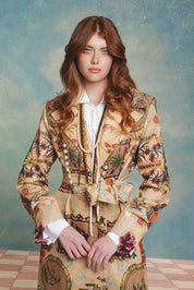 Double-Breasted Belted Coat – Marcos Colores Print