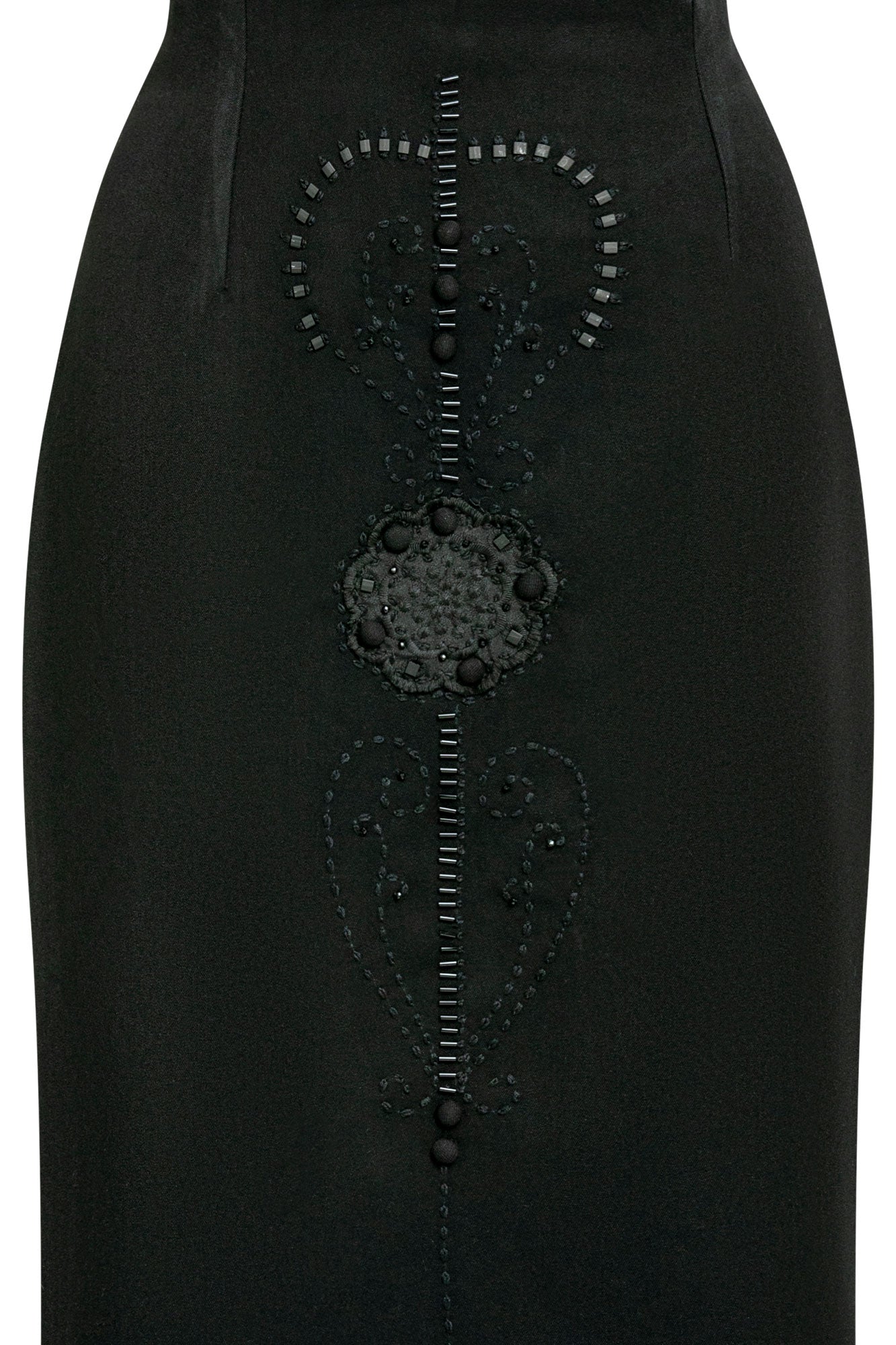 Guipure Embroidered Skirt – Black