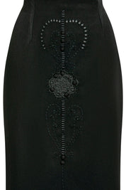 Guipure Embroidered Skirt – Black