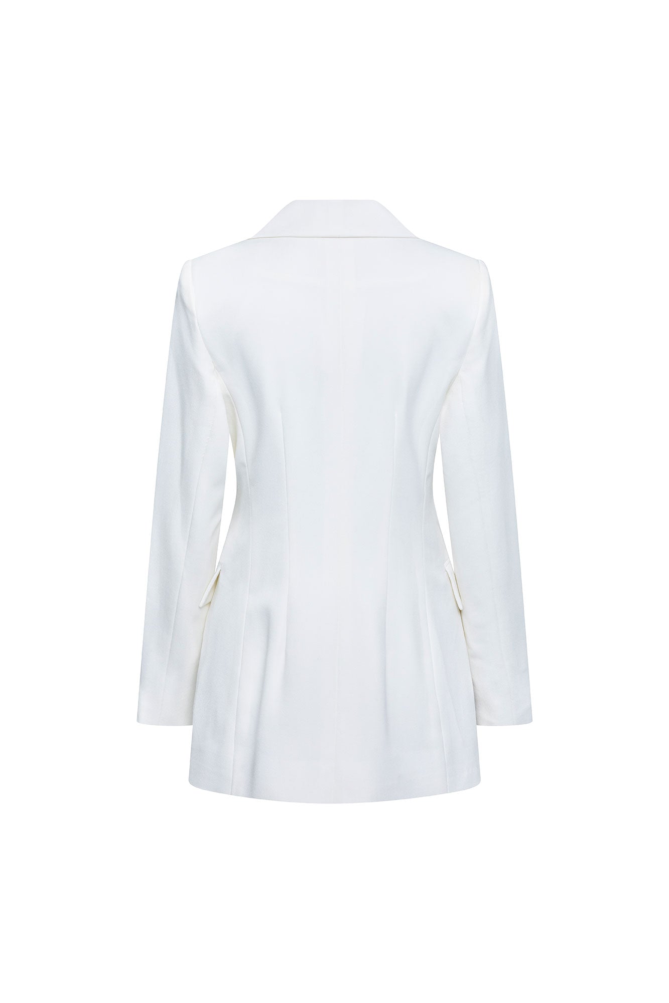 Azulejos Long Blazer — Pearl White