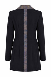 Navy Micro-Check Blazer