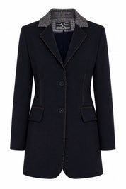 Navy Micro-Check Blazer