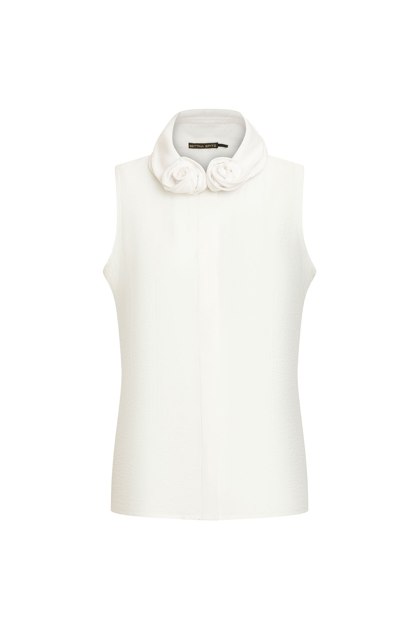 Wire-Collar Sleeveless Blouse – White