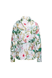 Floral Scarf-Collar Blouse – Ivory