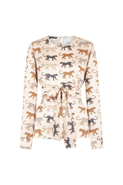 Blusa Sesgo Tira Mancorna Est. Guepardo