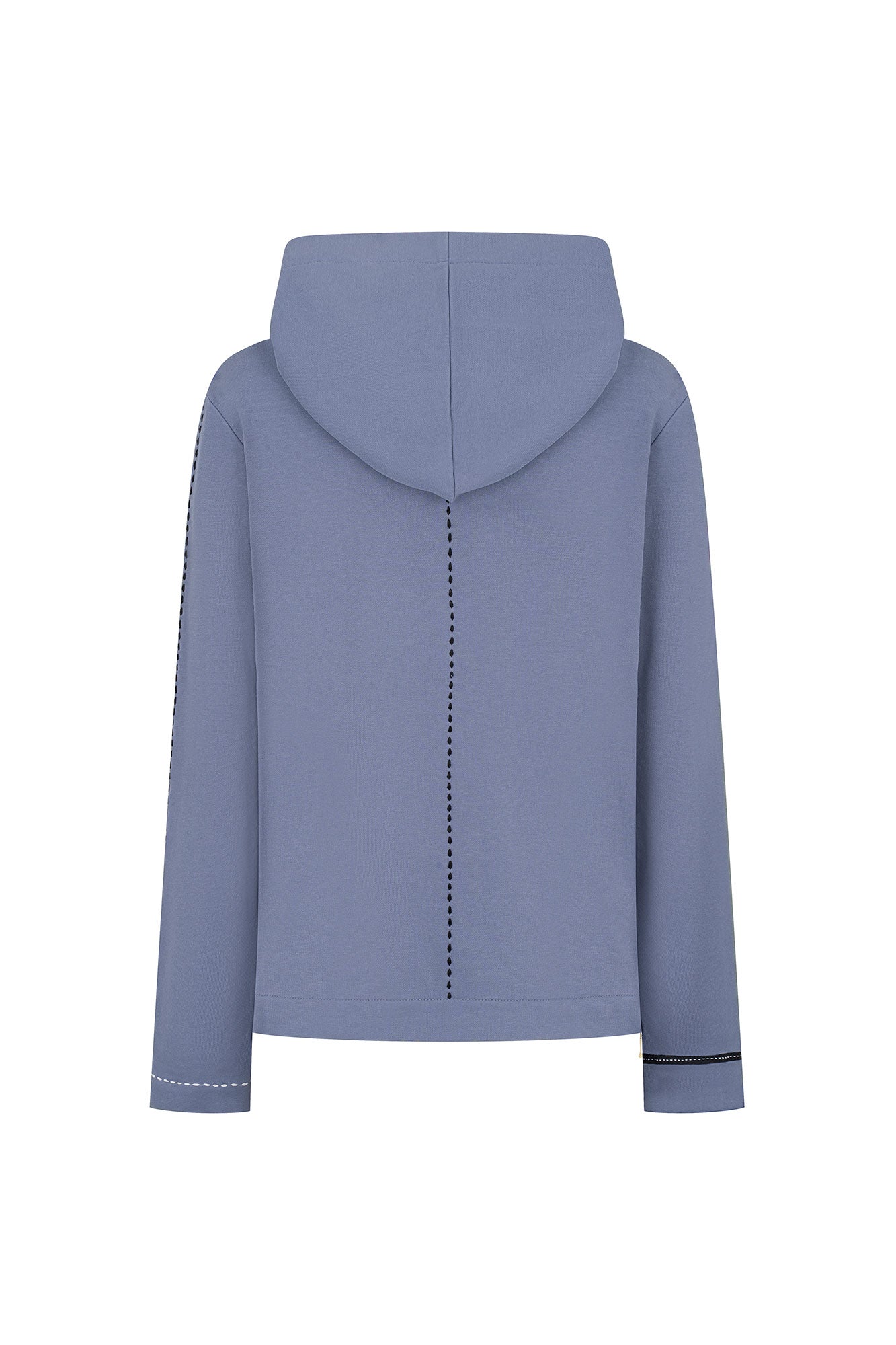 Buzo Hoodie Cinta Pespunte Azul