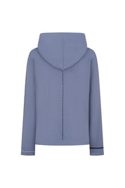 Buzo Hoodie Cinta Pespunte Azul