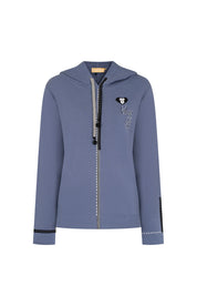Buzo Hoodie Cinta Pespunte Azul