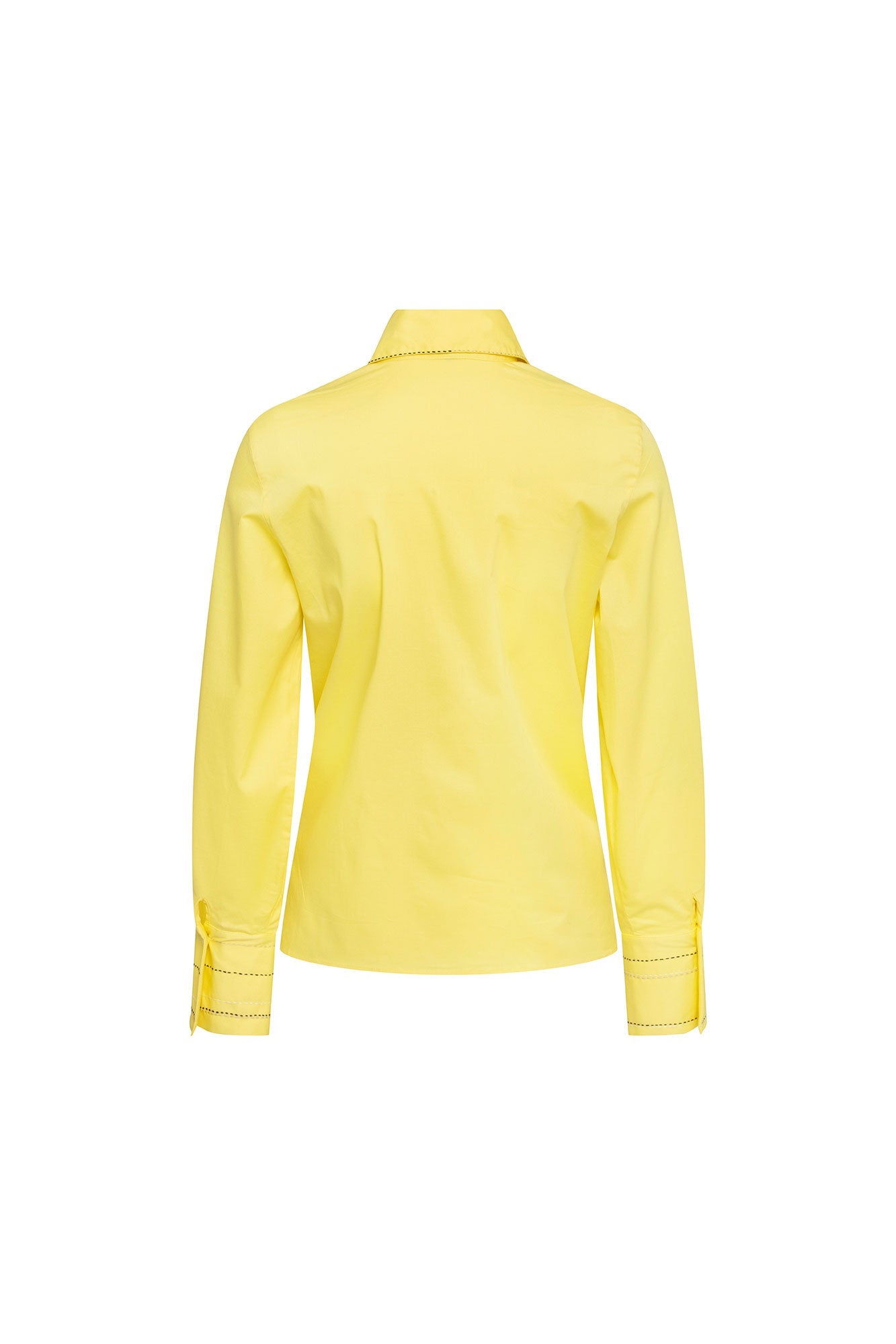 Yellow topstitched shirt - back view