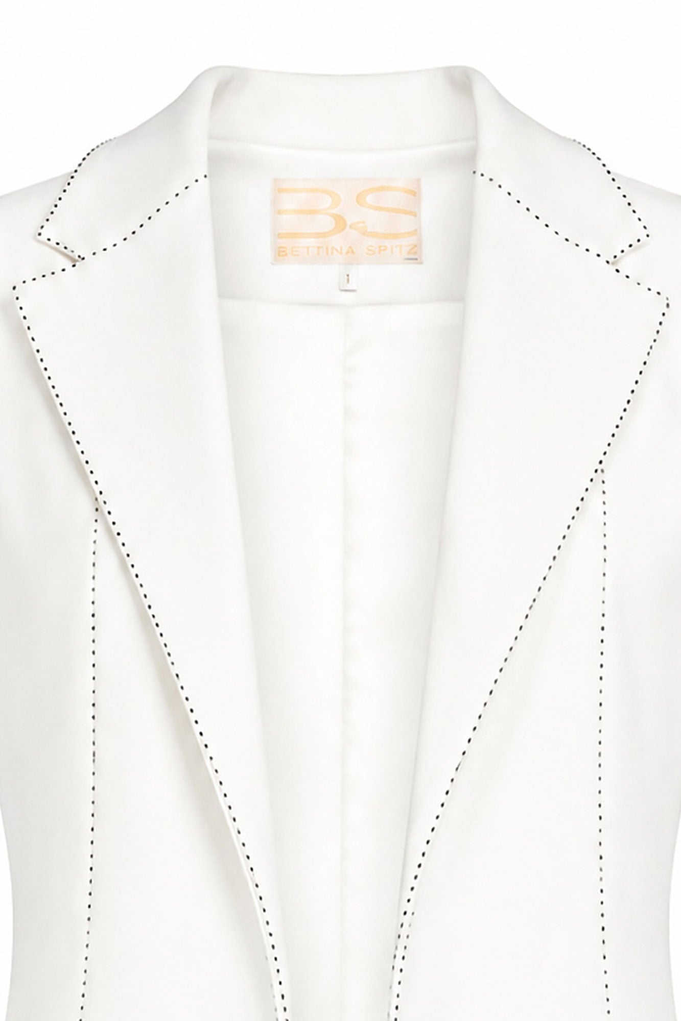 Straight Topstitched Vest – Pearl White