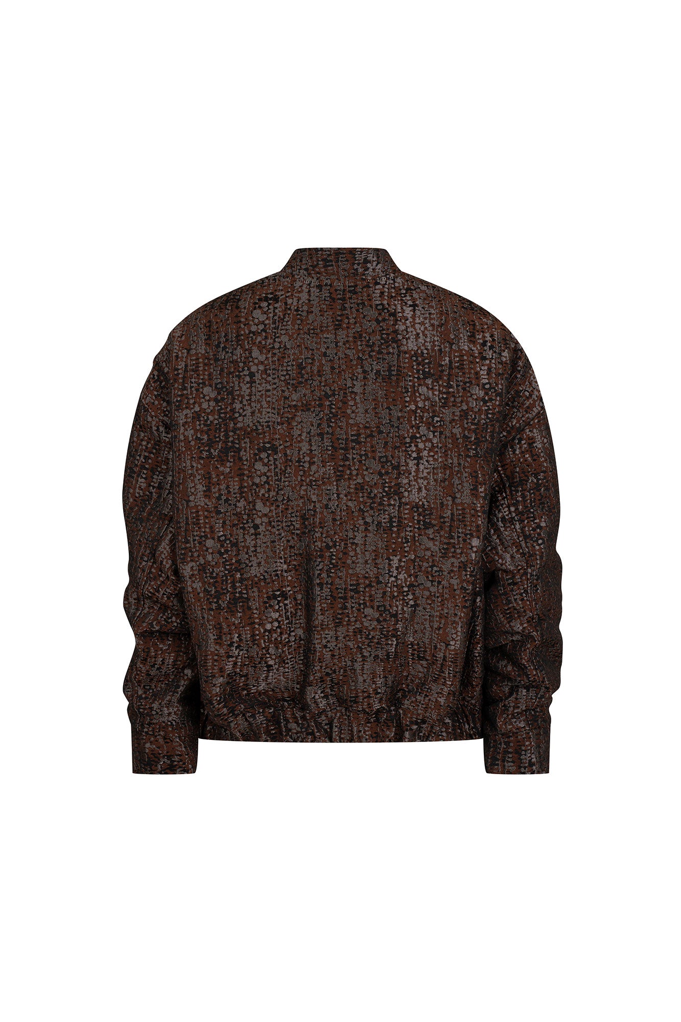 Brown Snap-Button Bomber Jacket
