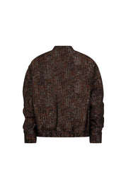 Brown Snap-Button Bomber Jacket