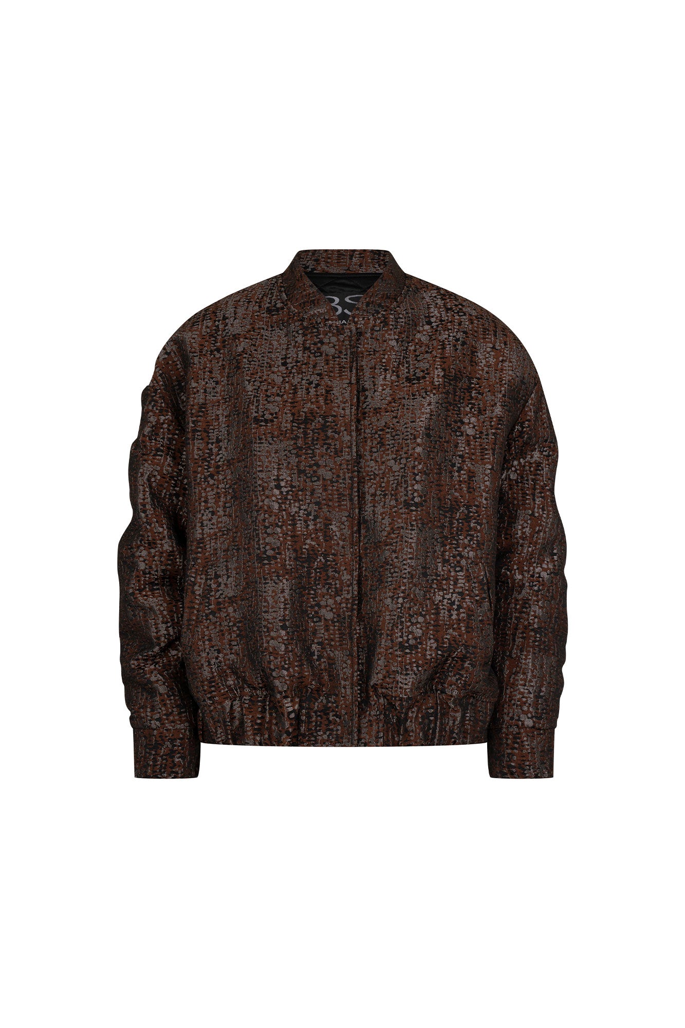 Brown Snap-Button Bomber Jacket