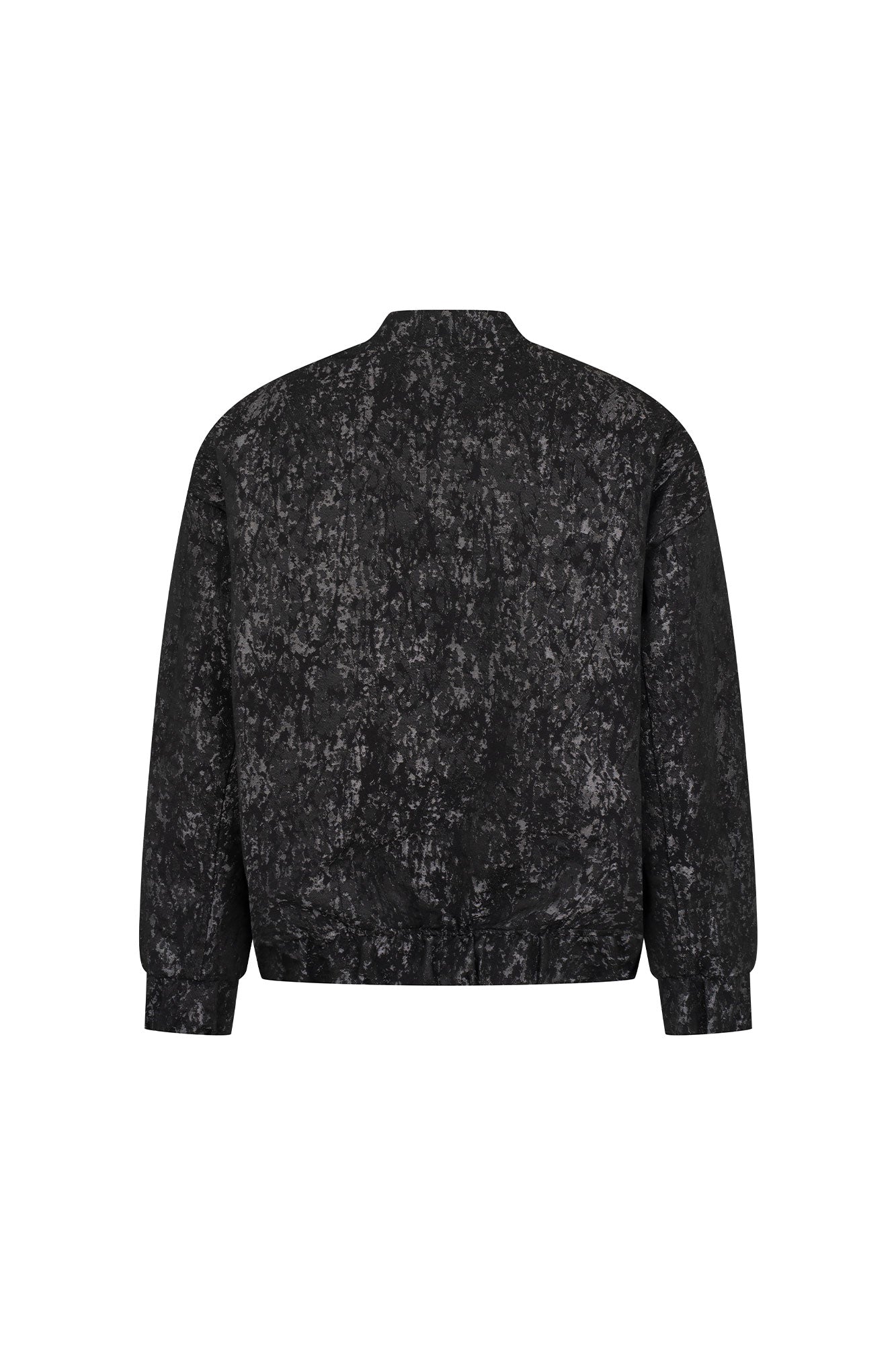 Black Snap-Button Bomber Jacket