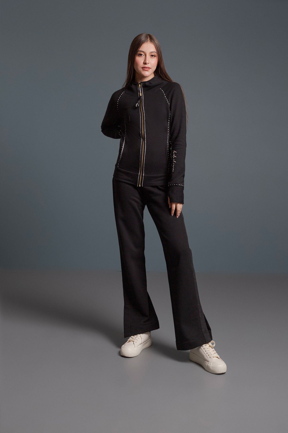 Pantalón Jogging Cinta Pespunte Negro