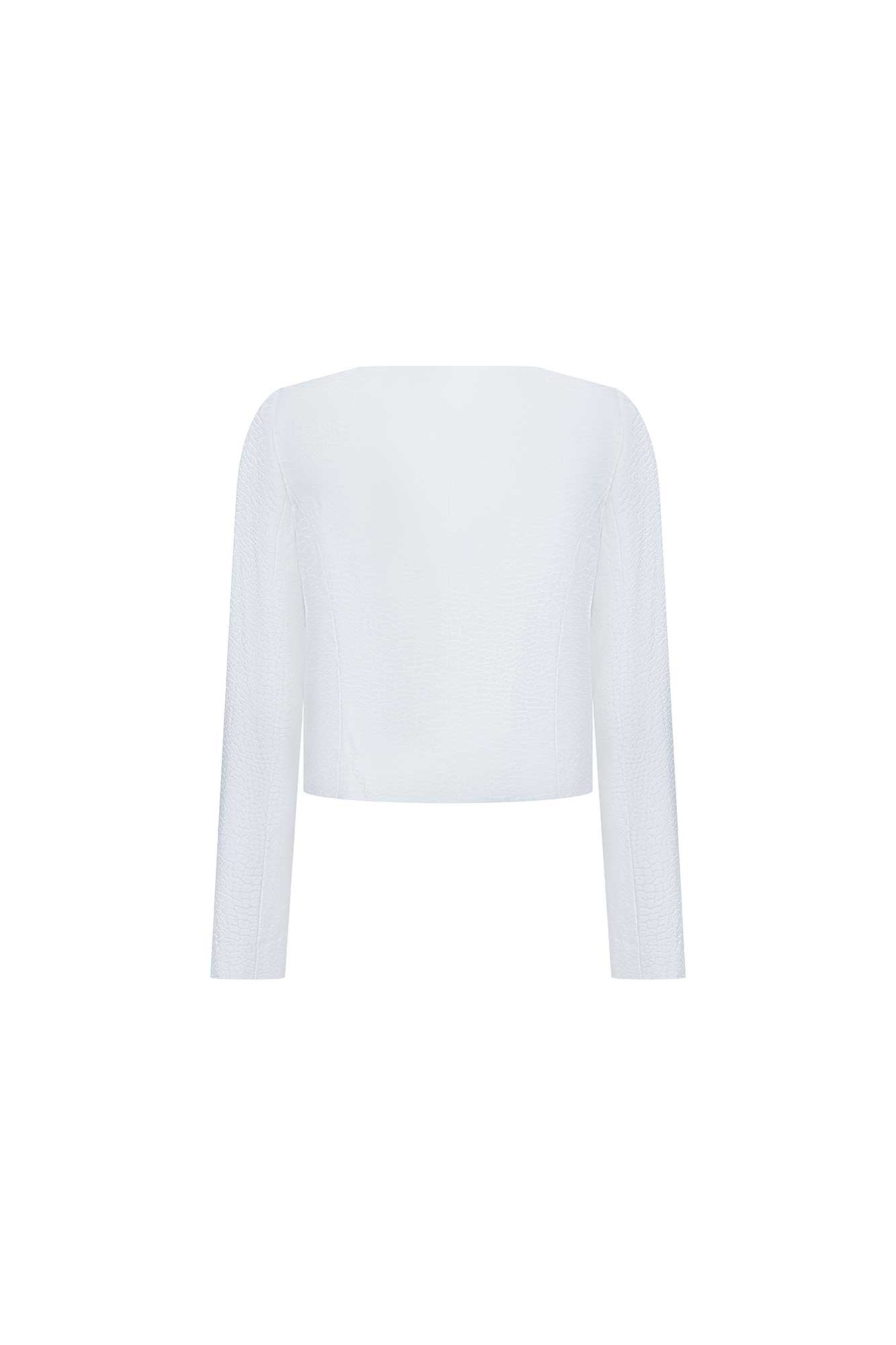 Ivory Cropped Open-Front Jacket