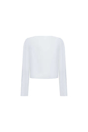 Ivory Cropped Open-Front Jacket