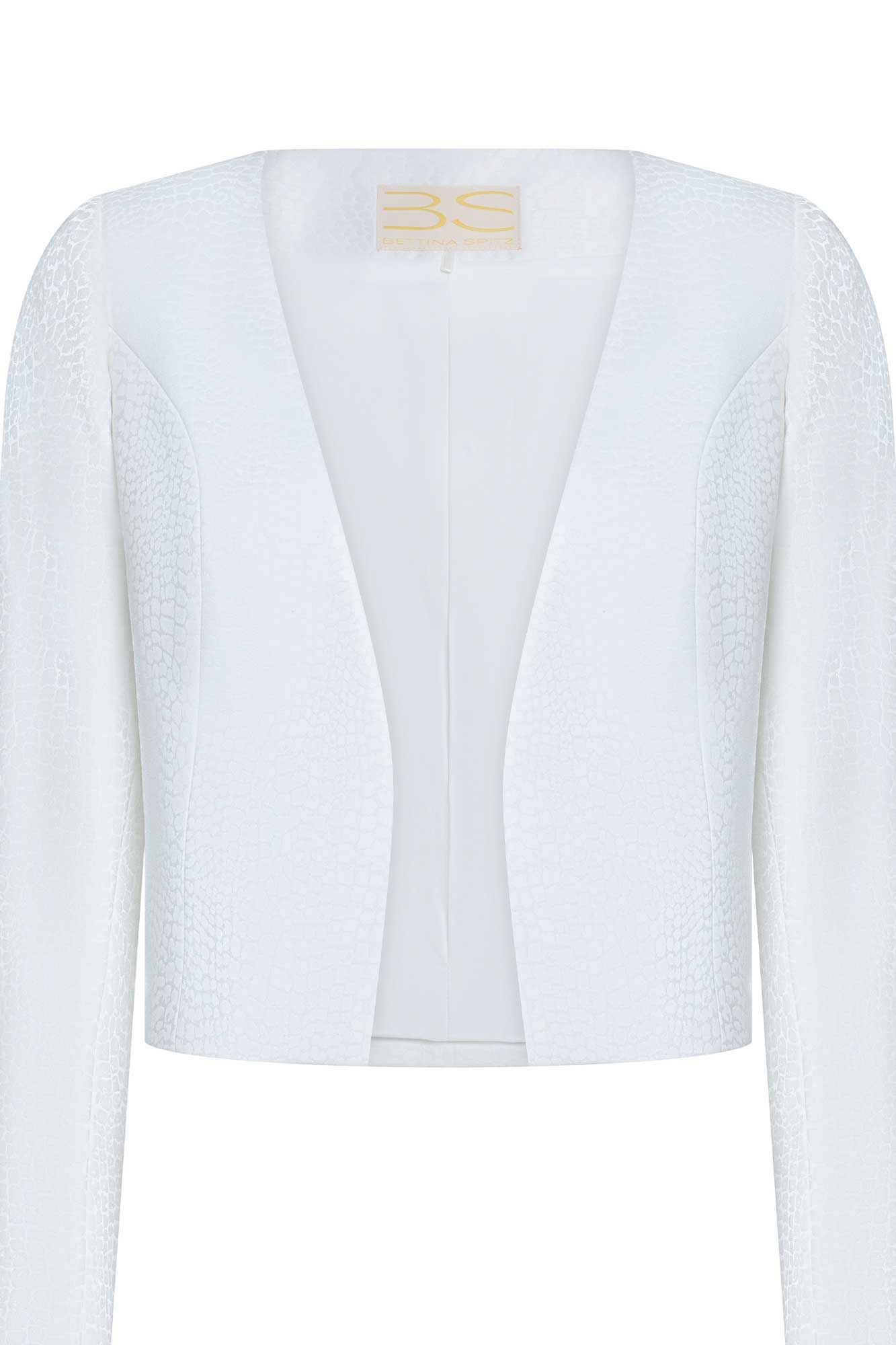 Ivory Cropped Open-Front Jacket