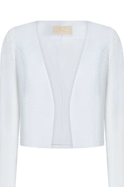 Ivory Cropped Open-Front Jacket