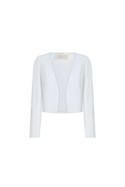 Ivory Cropped Open-Front Jacket