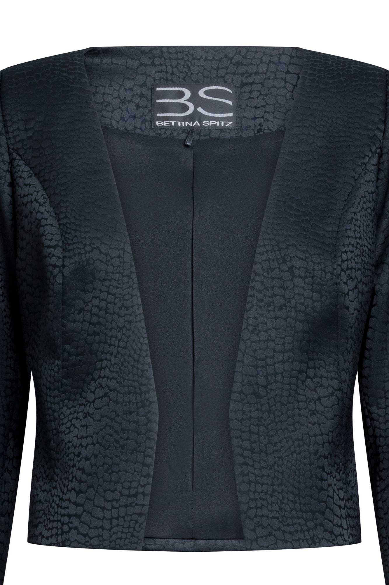 Black Cropped Open-Front Jacket