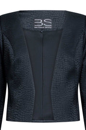 Black Cropped Open-Front Jacket