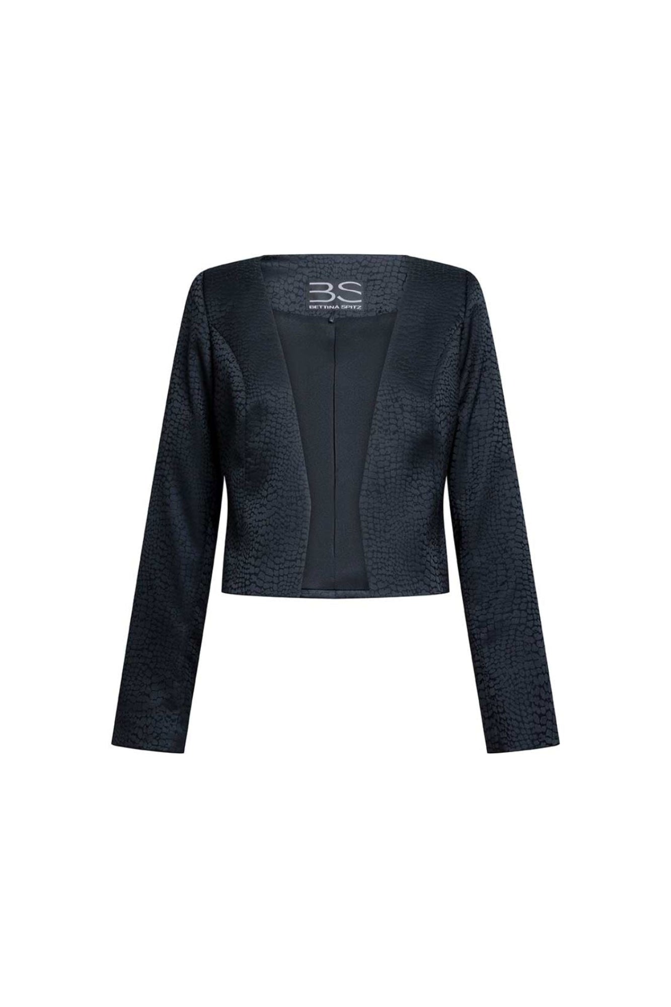Black Cropped Open-Front Jacket