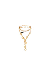 Gold Brocade Ring Chain Necklace