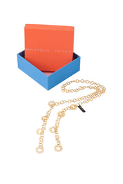 Gold Brocade Ring Chain Necklace