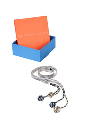 Blue & Beige Interlaced Ribbon Necklace