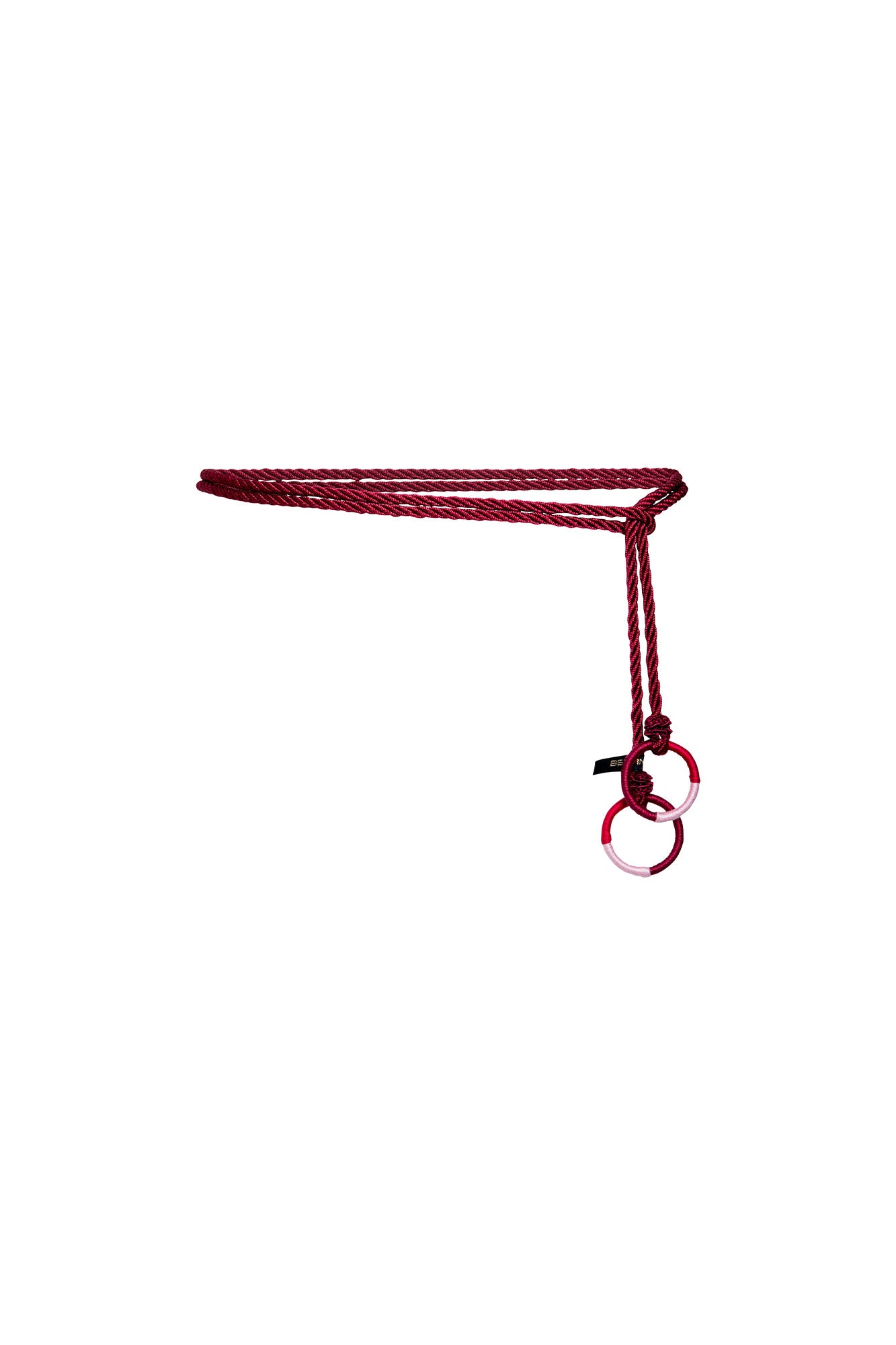 Red Twisted Cord Belt with Small Rings