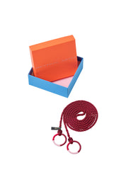 Red Twisted Cord Belt with Small Rings