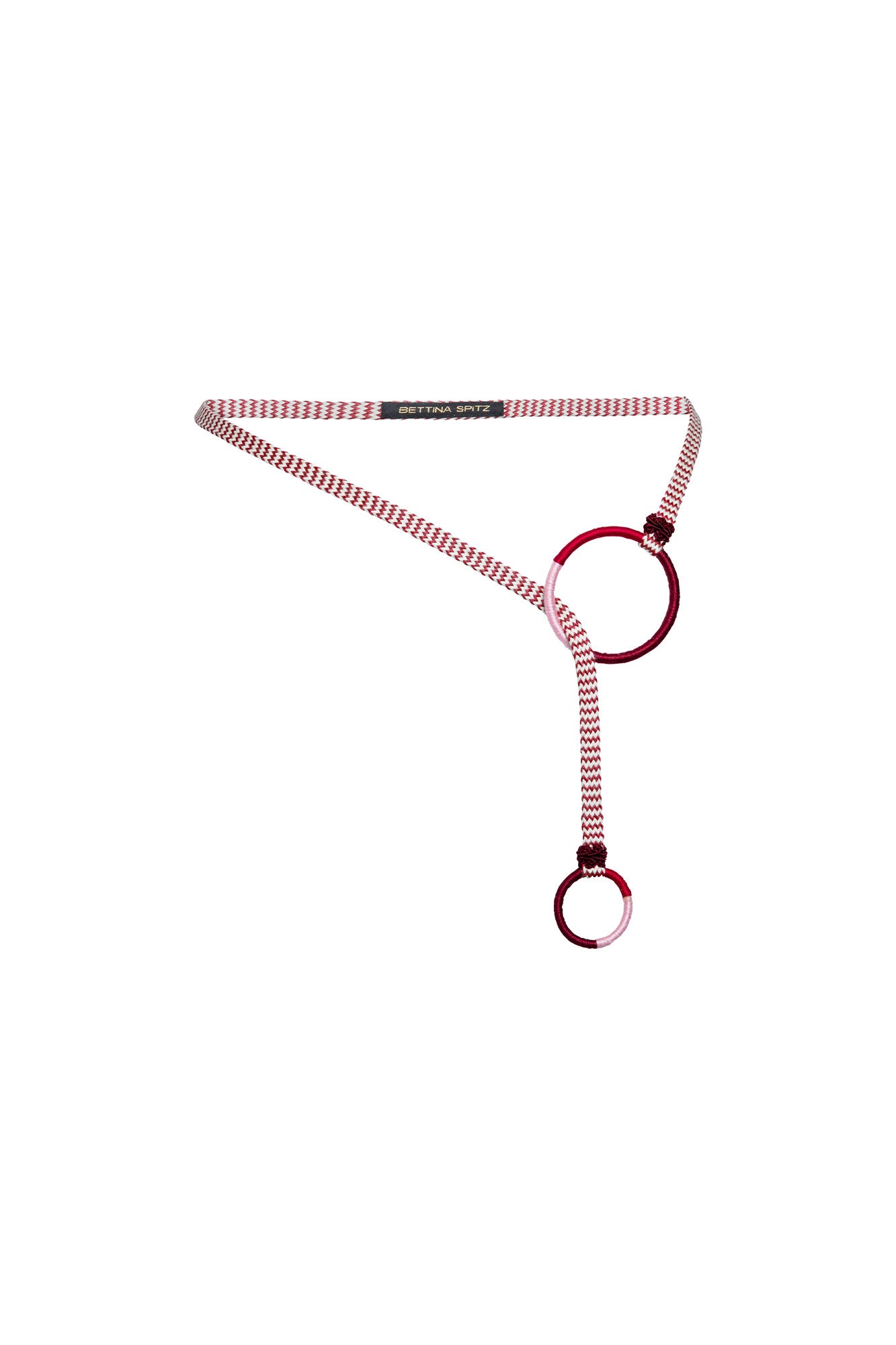 Zigzag Belt with Rings – Burgundy & Blush