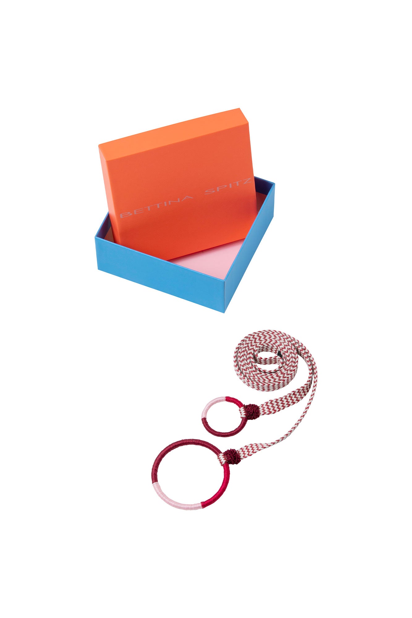 Zigzag Belt with Rings – Burgundy & Blush