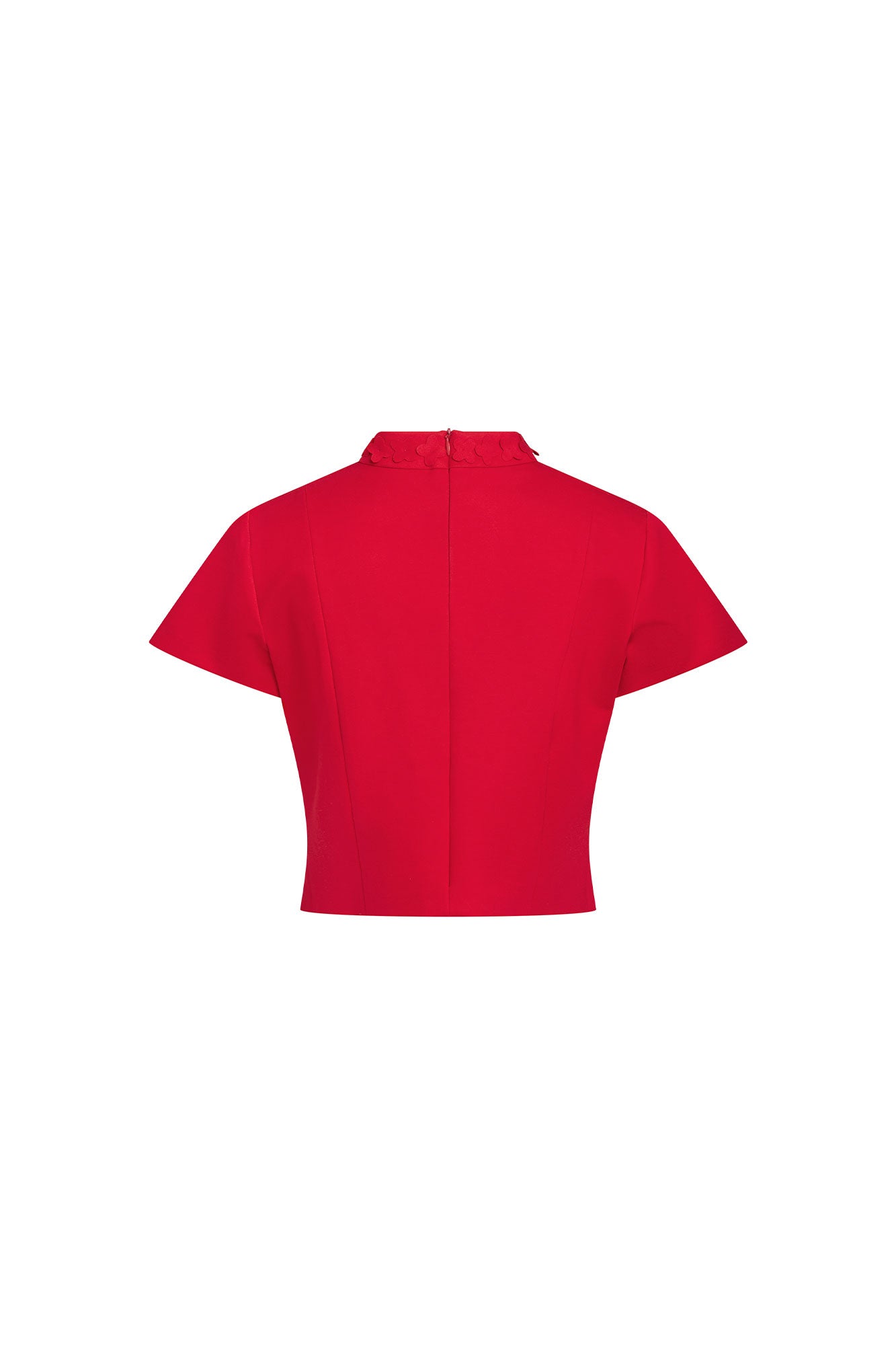 Red Clover Collar Crop Top
