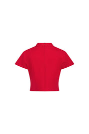 Red Clover Collar Crop Top