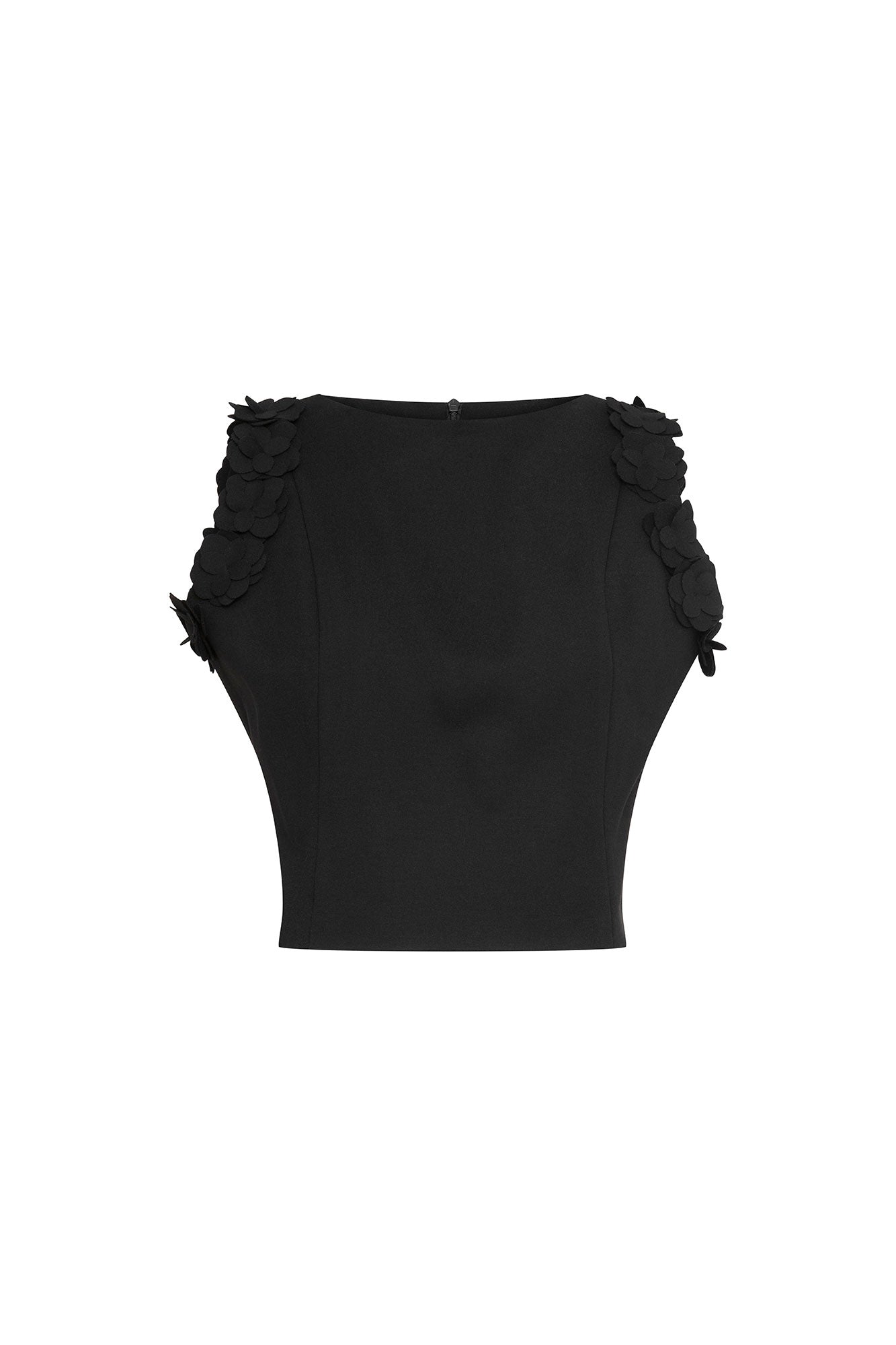 Crop Sisa Flores Negro