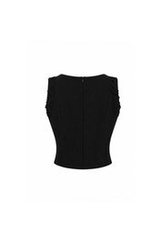 Black Clover Appliqué Sleeveless Crop Top