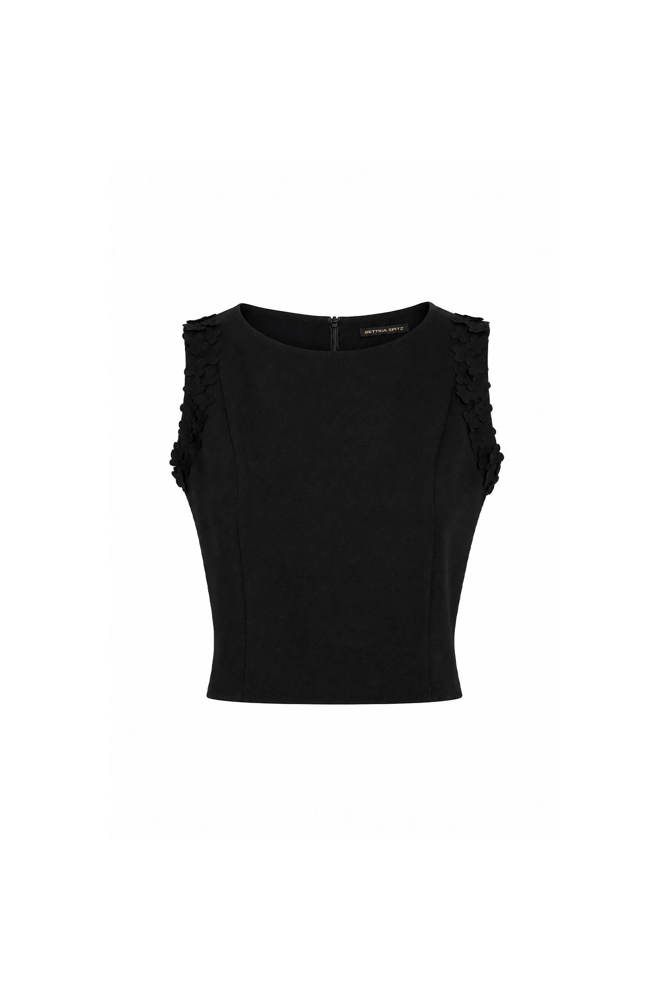 Black Clover Appliqué Sleeveless Crop Top