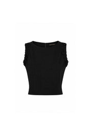 Black Clover Appliqué Sleeveless Crop Top