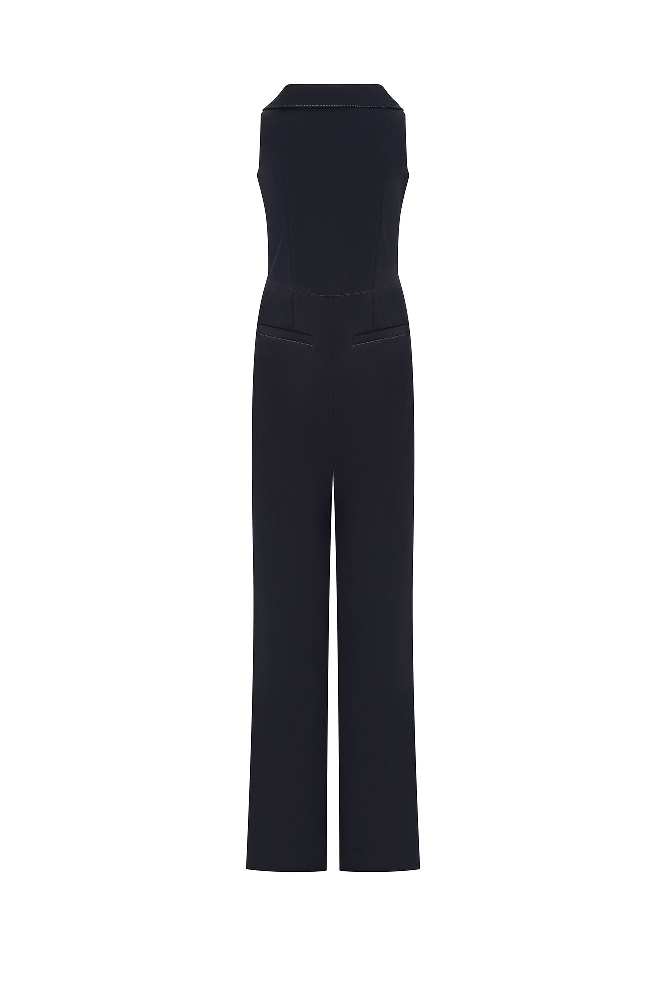 Navy Sailor Collar & Lapel Jumpsuit