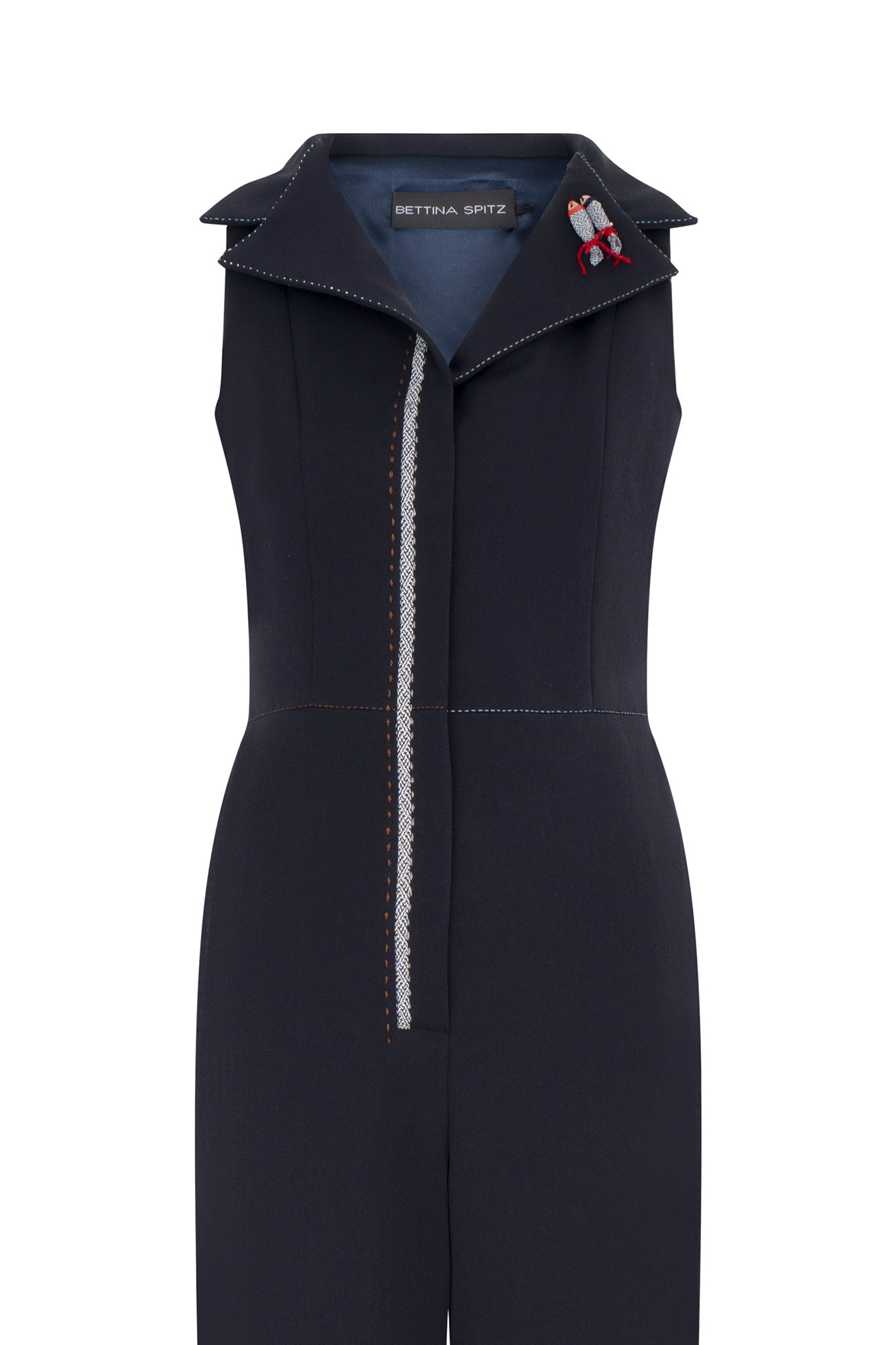 Navy Sailor Collar & Lapel Jumpsuit