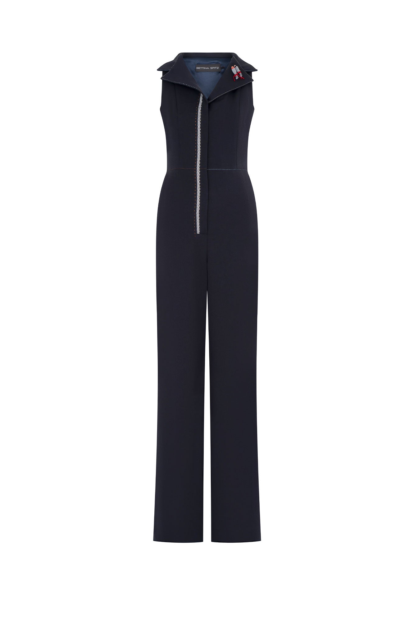 Navy Sailor Collar & Lapel Jumpsuit
